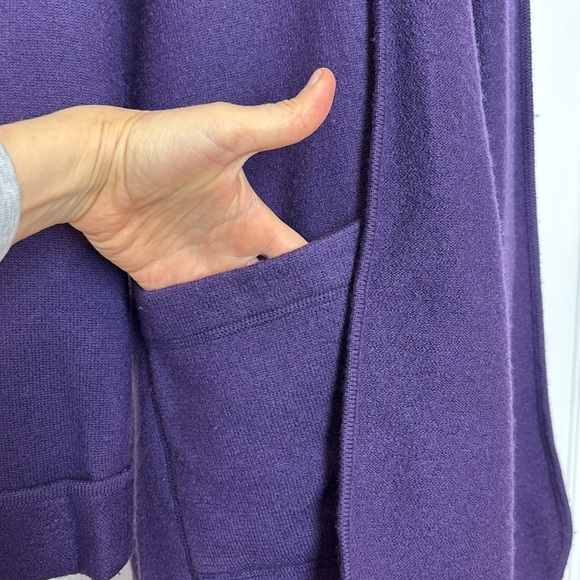 WORTH Vintage Long Cardigan Vest in Aubergine Purple – Size Small - Picture 5 of 8